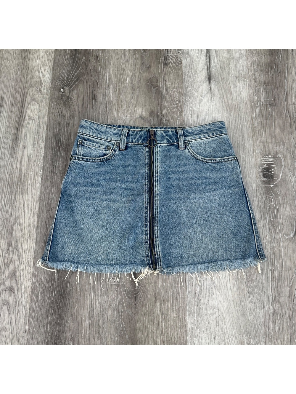 Free People We the Free Zip Front Denim Mini Skirt 27